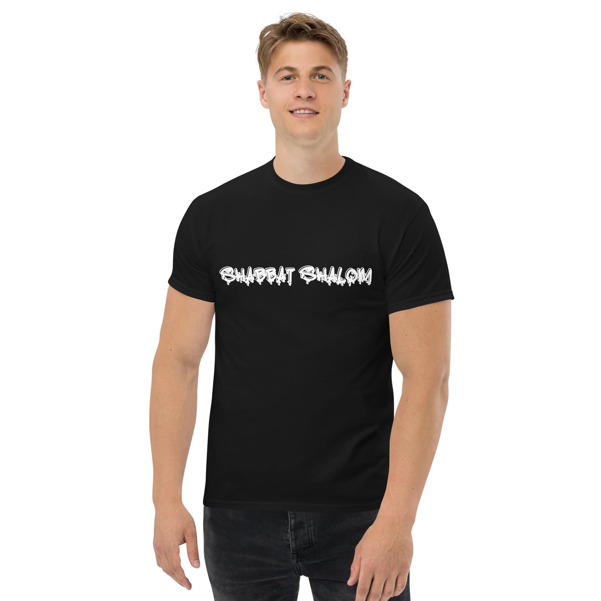 Shabbat Shalom Graffiti Tee - Urban Style Meets Tradition